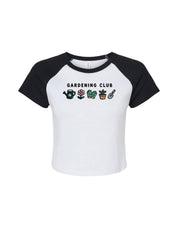 Gardening Club Embroidered Micro Rib Raglan Baby Tee