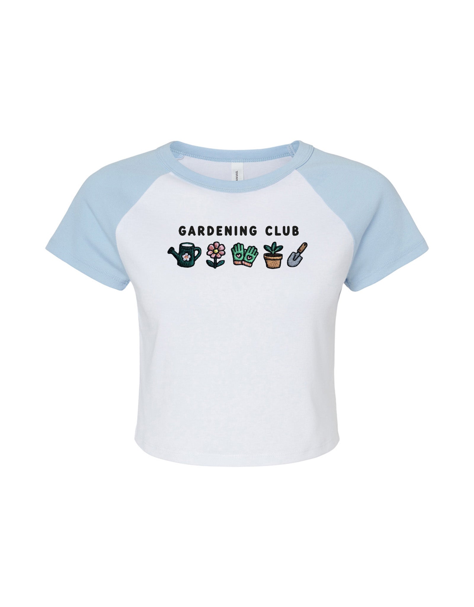 Gardening Club Embroidered Micro Rib Raglan Baby Tee