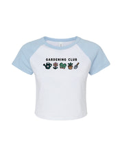 Gardening Club Embroidered Micro Rib Raglan Baby Tee
