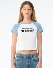 Gardening Club Embroidered Micro Rib Raglan Baby Tee