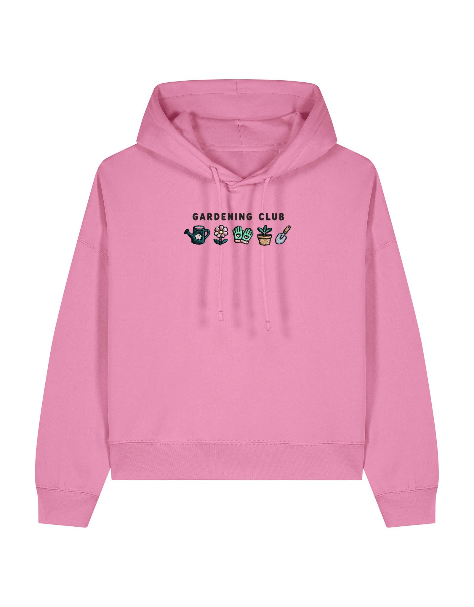 Gardening Club Embroidered Boxy Organic Cotton Hoodie