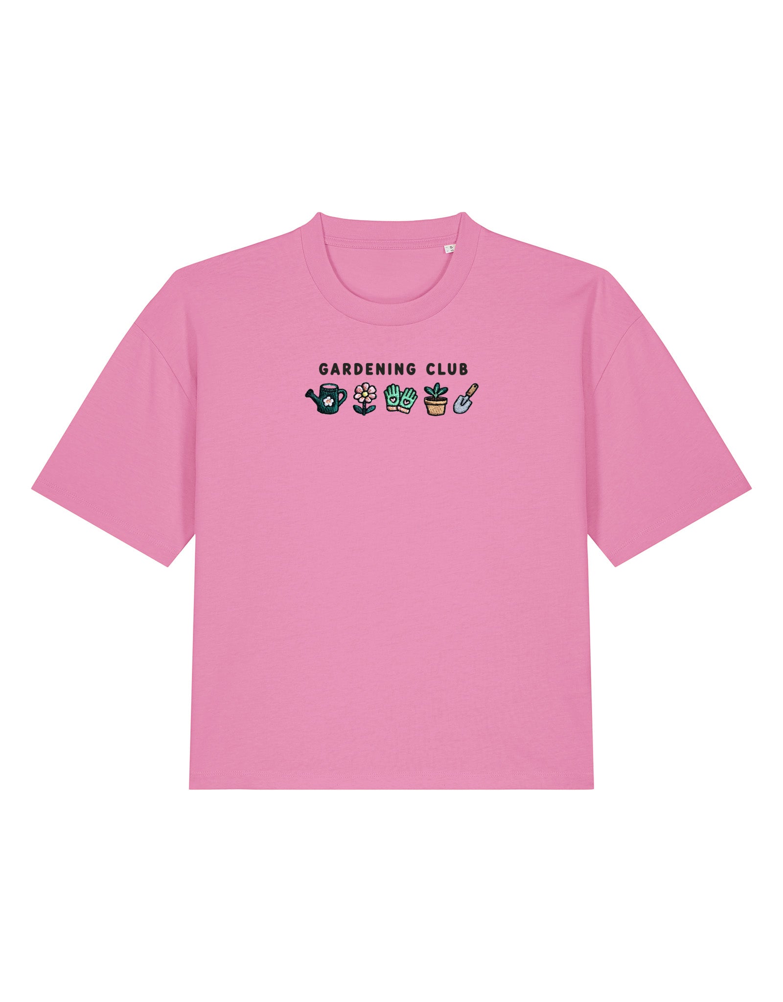 Gardening Club Embroidered Boxy Organic Cotton Tee