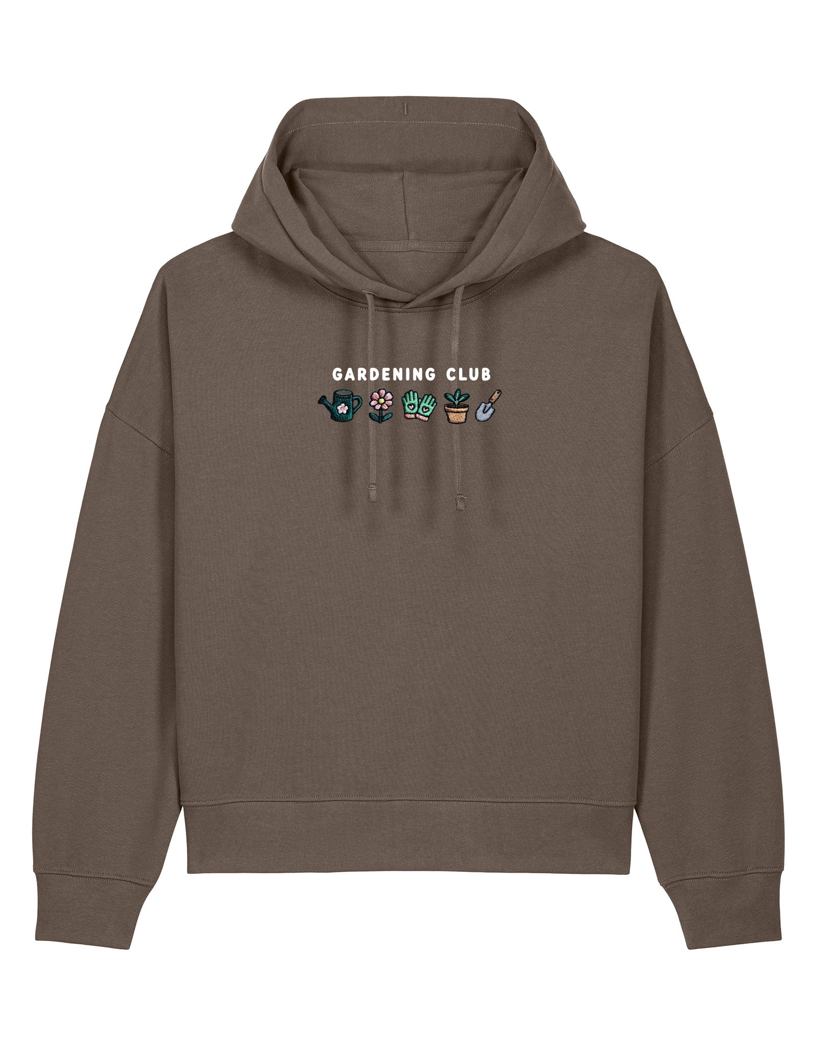 Gardening Club Embroidered Boxy Organic Cotton Hoodie