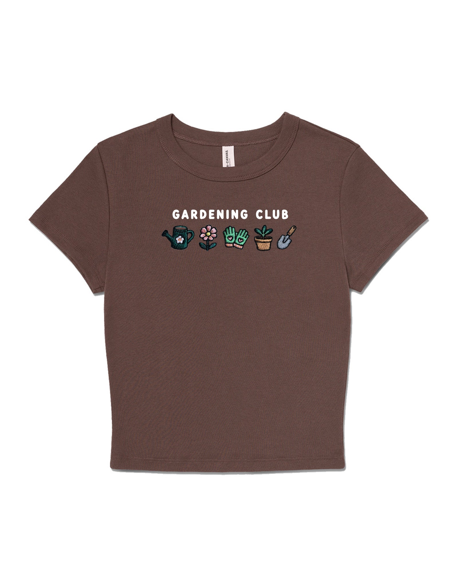 Gardening Club Embroidered Micro Rib Baby Tee