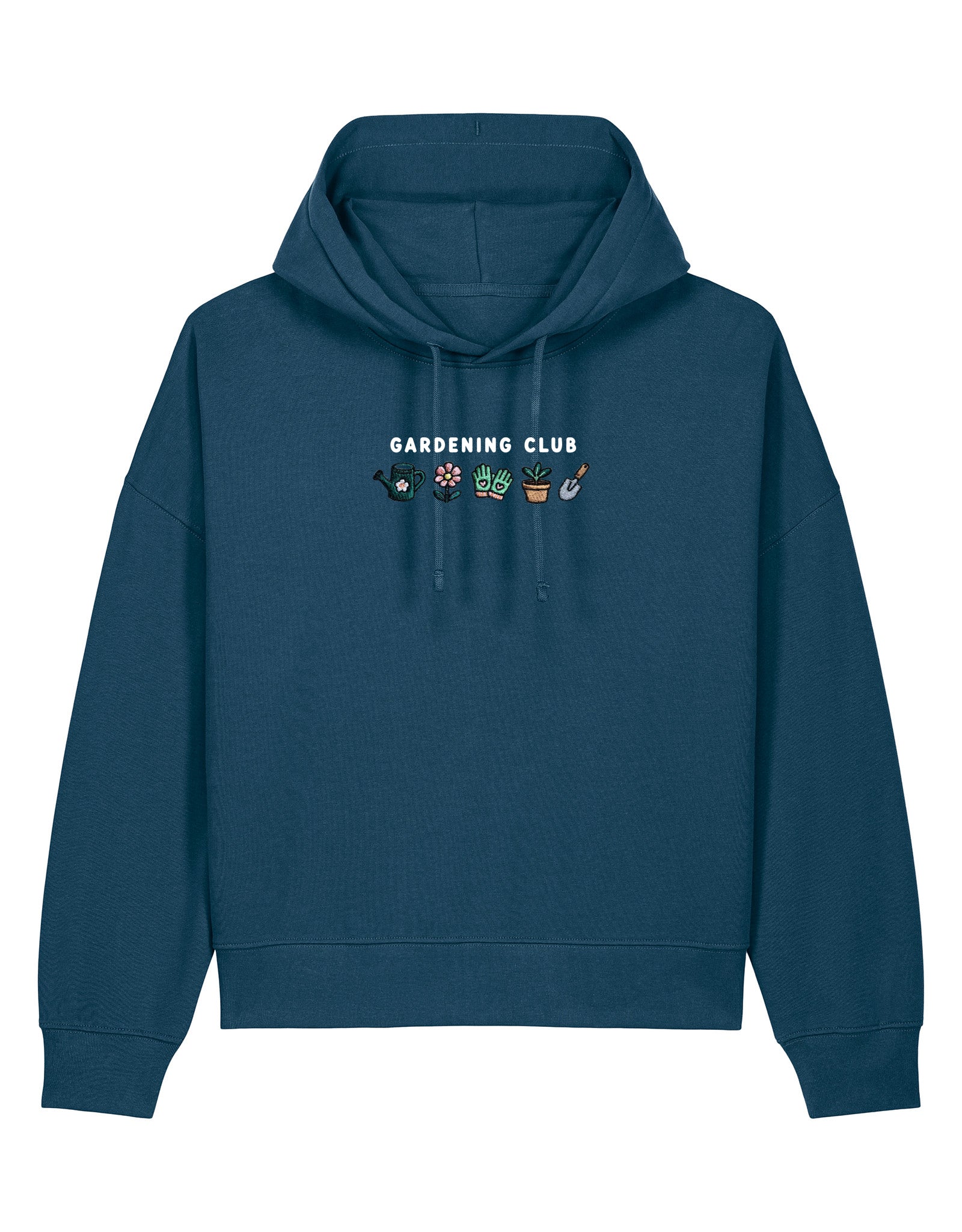 Gardening Club Embroidered Boxy Organic Cotton Hoodie