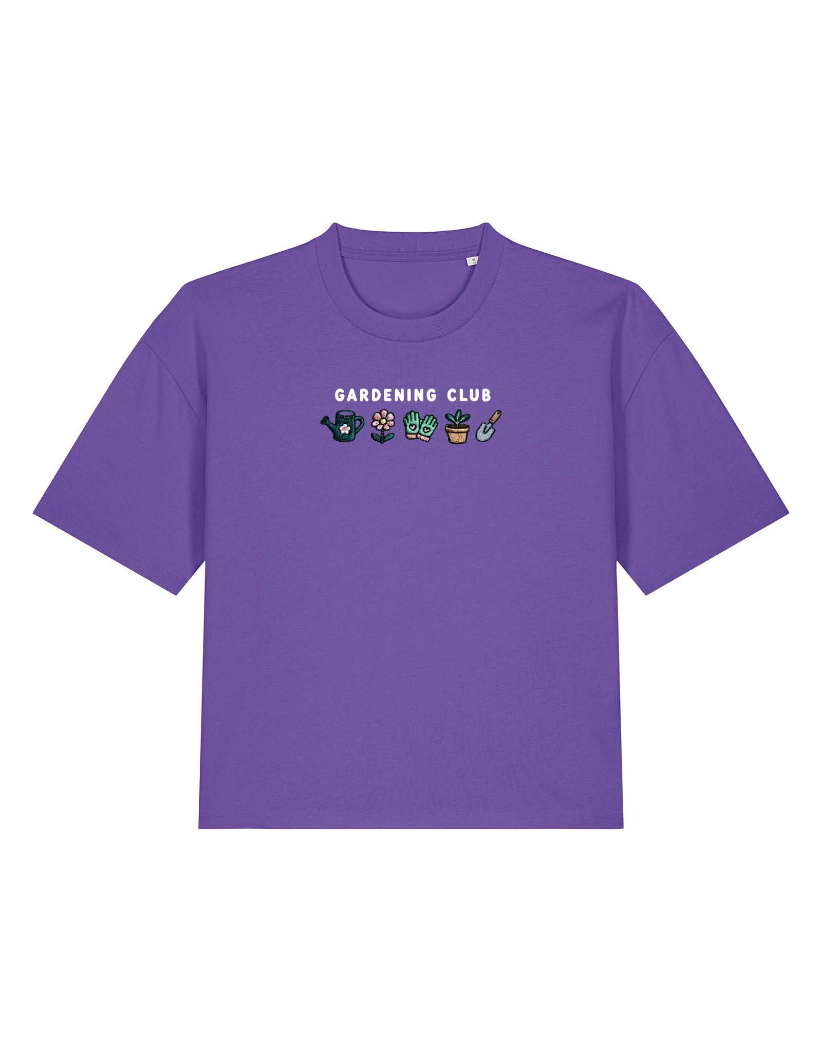 Gardening Club Embroidered Boxy Organic Cotton Tee