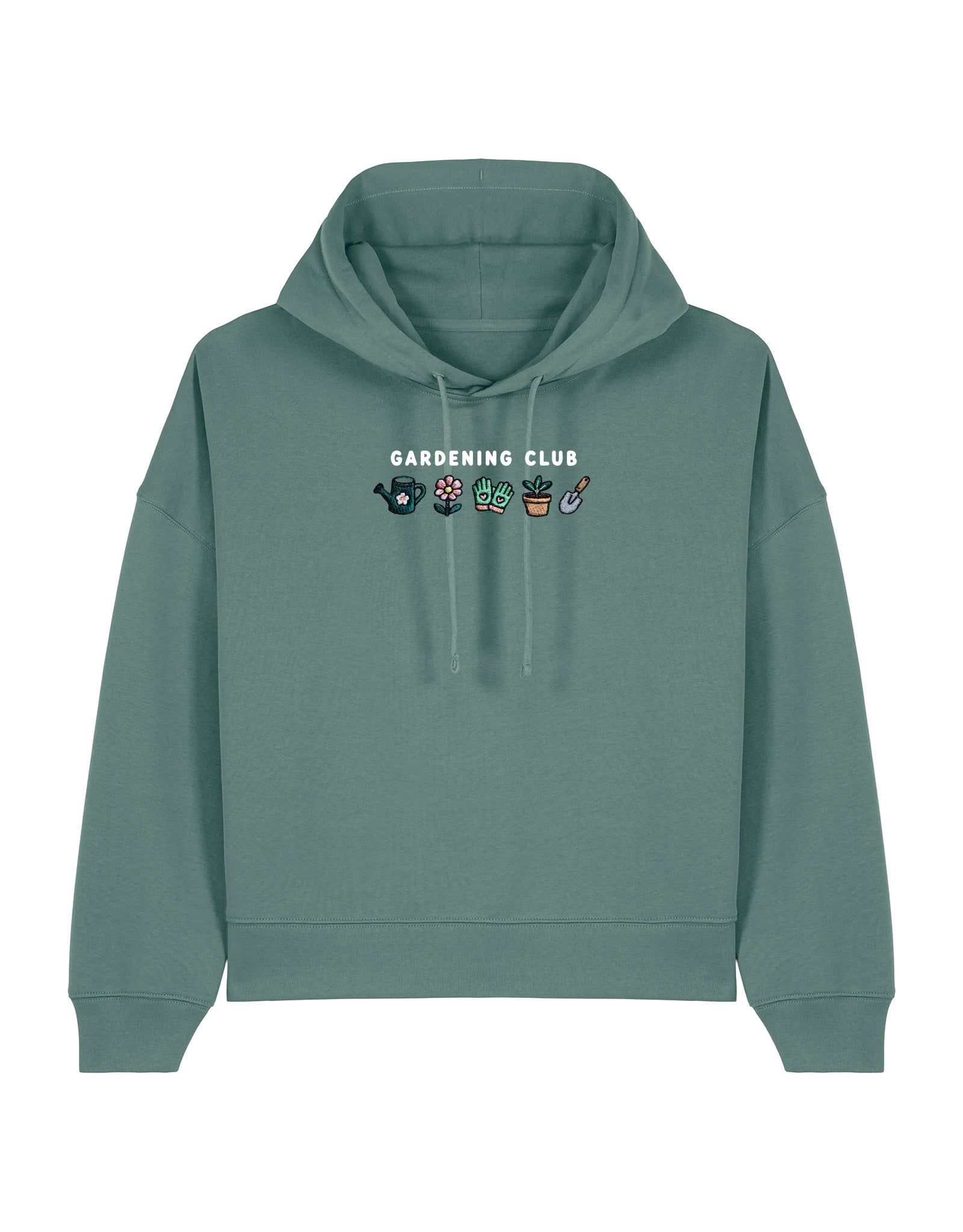 Gardening Club Embroidered Boxy Organic Cotton Hoodie