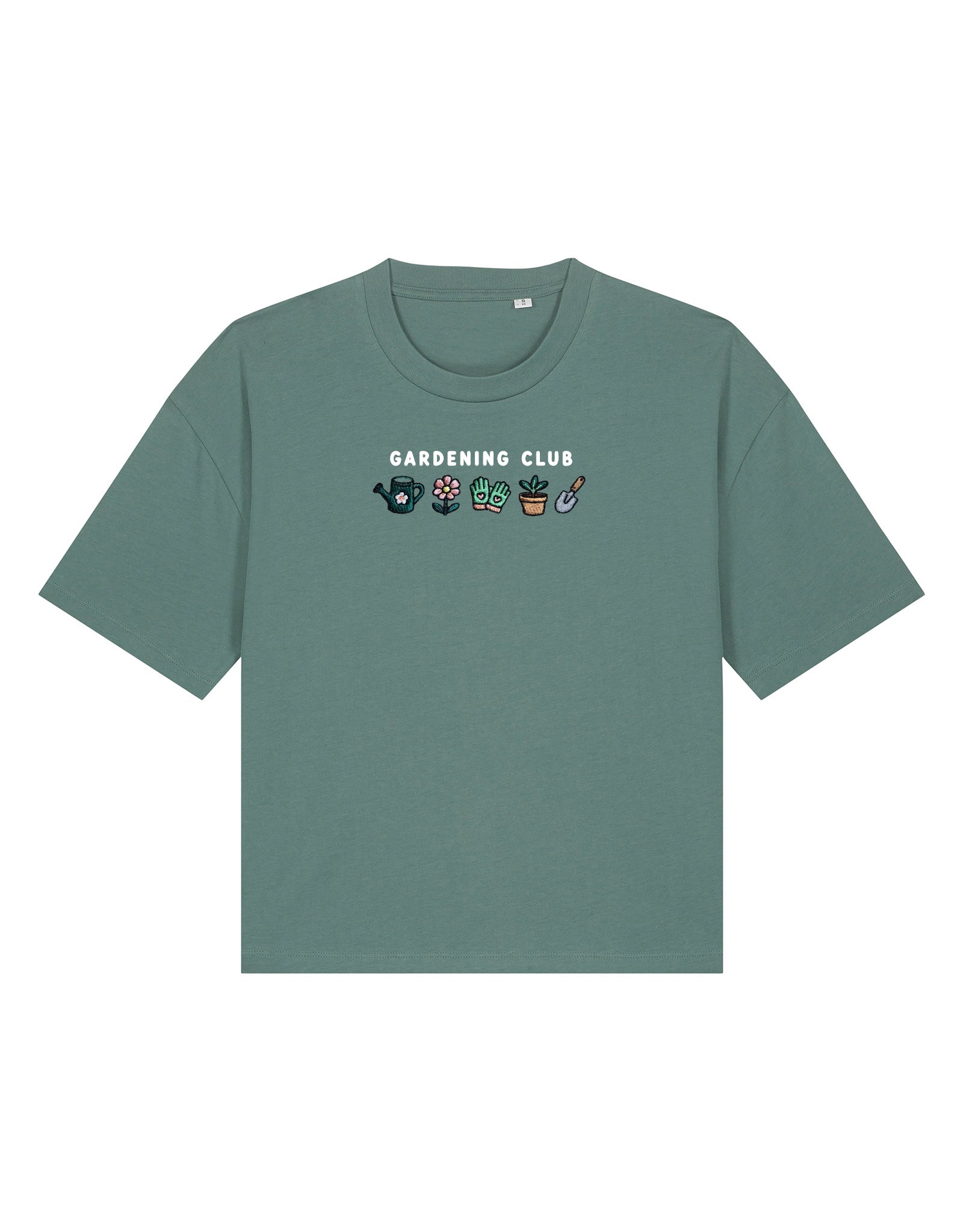 Gardening Club Embroidered Boxy Organic Cotton Tee