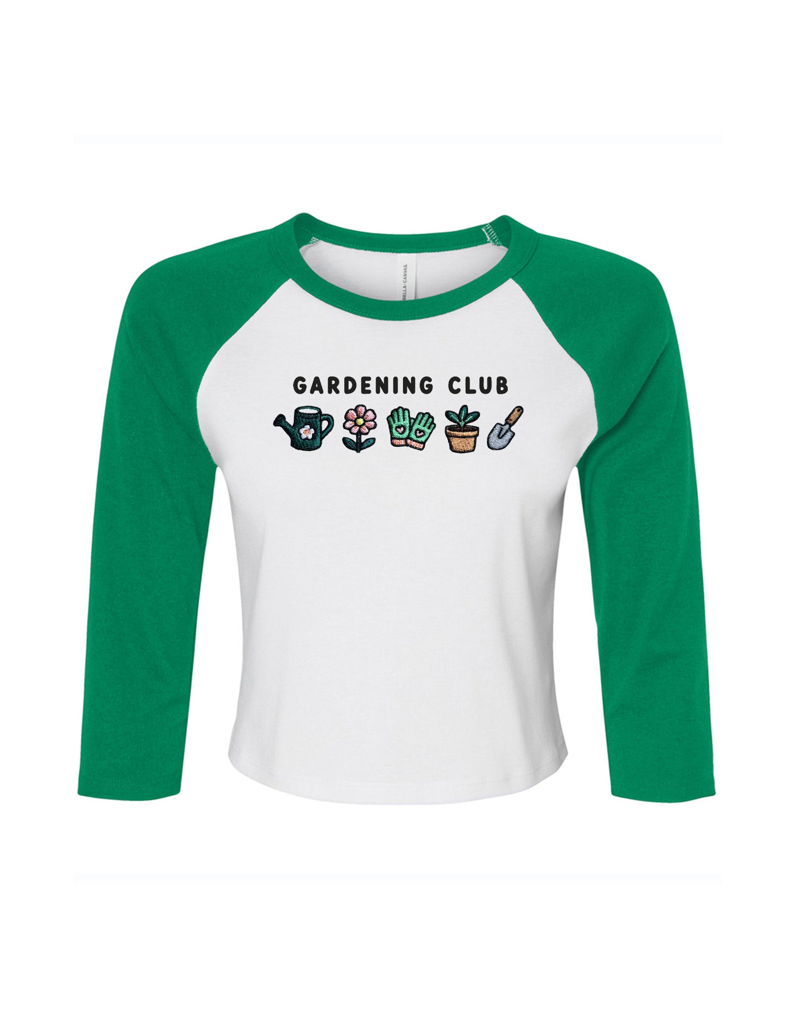 Gardening Club Embroidered Micro Rib 3/4 Sleeve Tee