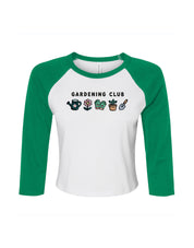 Gardening Club Embroidered Micro Rib 3/4 Sleeve Tee
