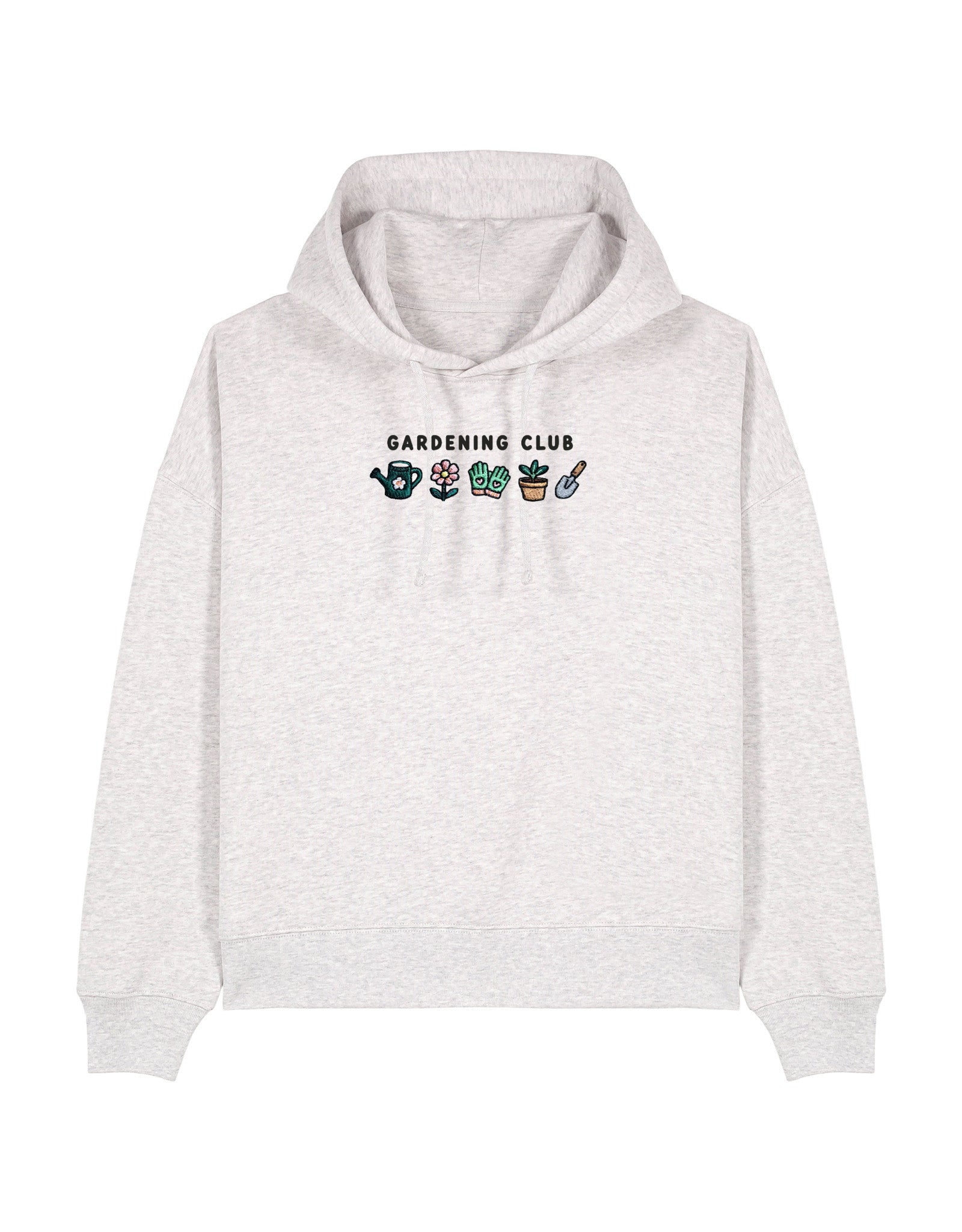 Gardening Club Embroidered Boxy Organic Cotton Hoodie