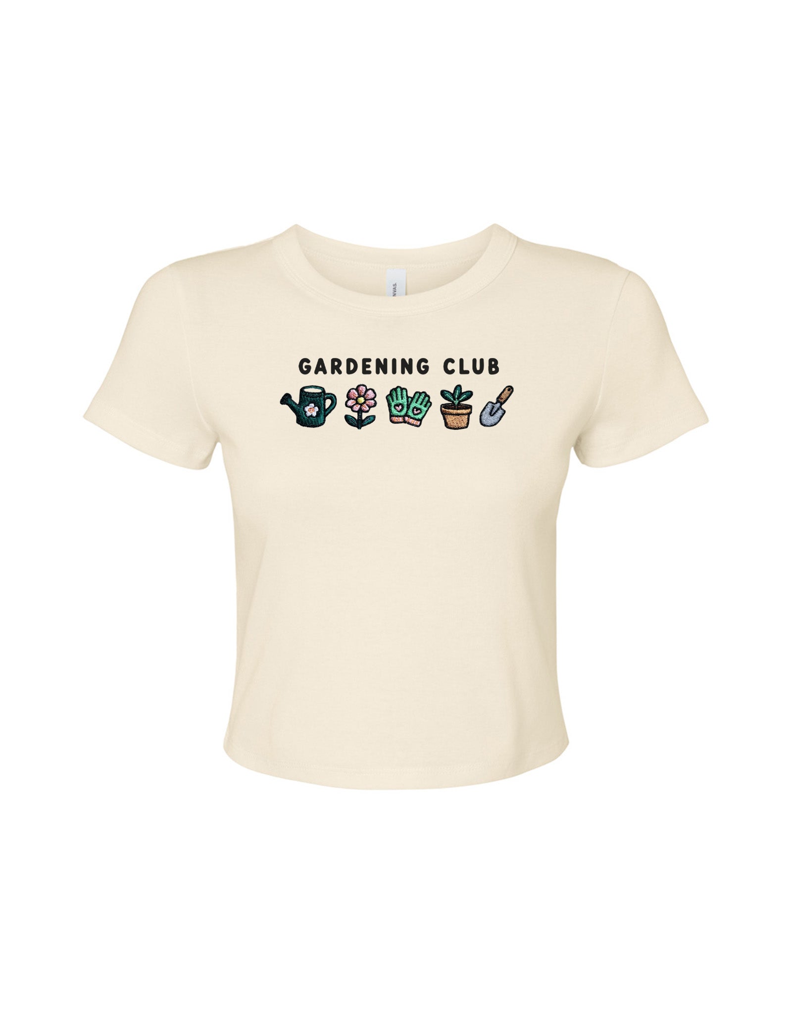 Gardening Club Embroidered Micro Rib Baby Tee