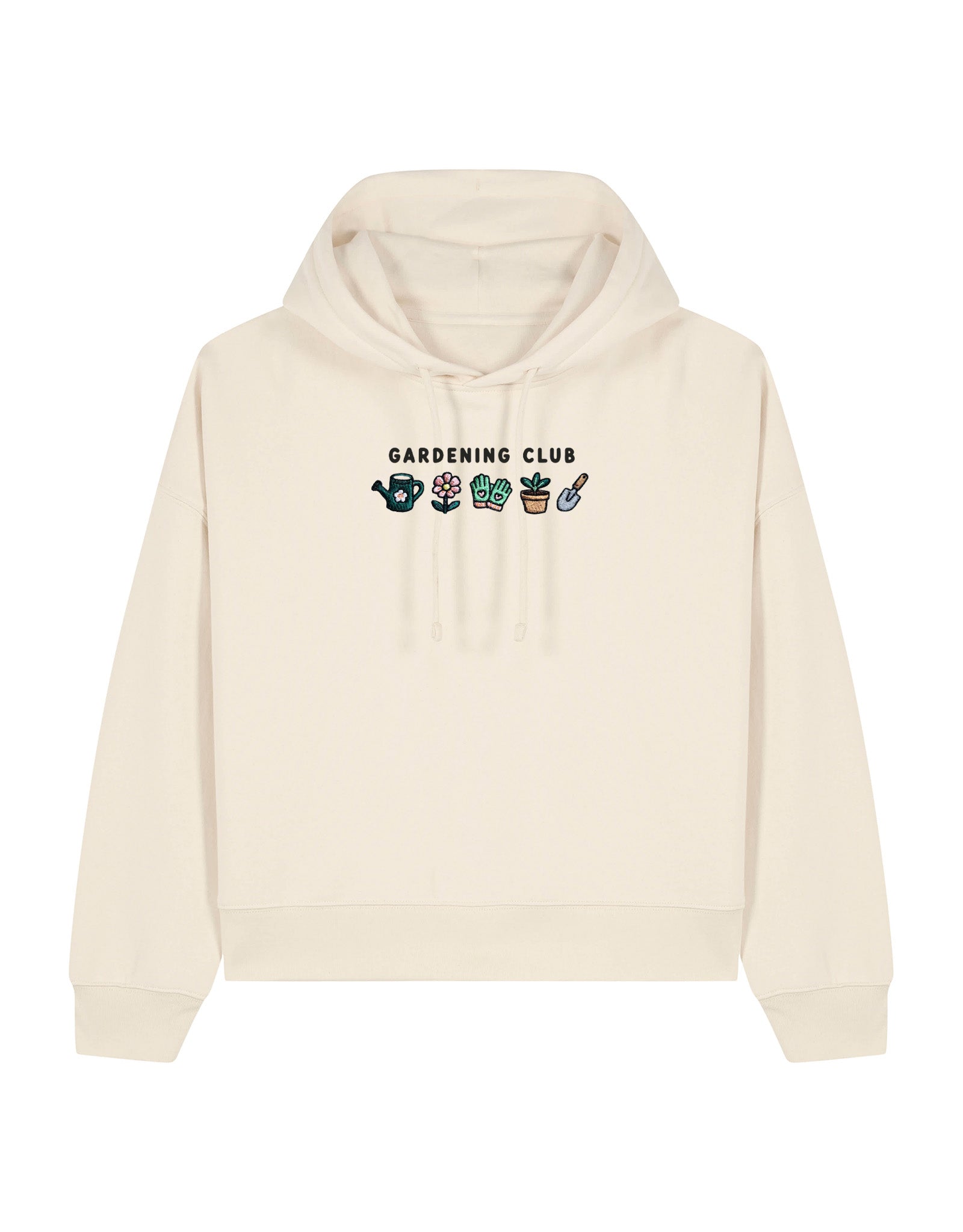 Gardening Club Embroidered Boxy Organic Cotton Hoodie