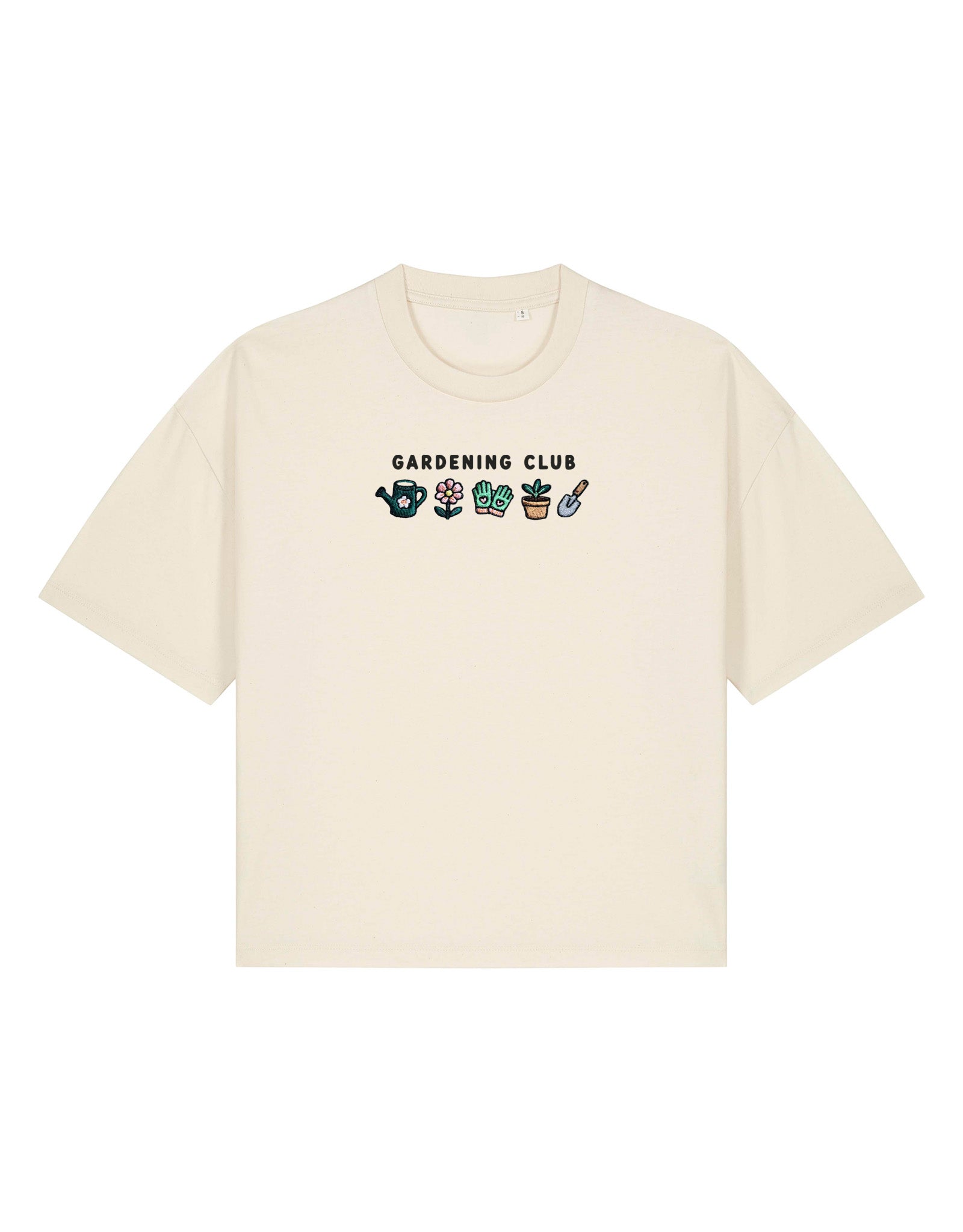 Gardening Club Embroidered Boxy Organic Cotton Tee