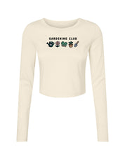 Gardening Club Embroidered Micro Rib Long Sleeved Tee