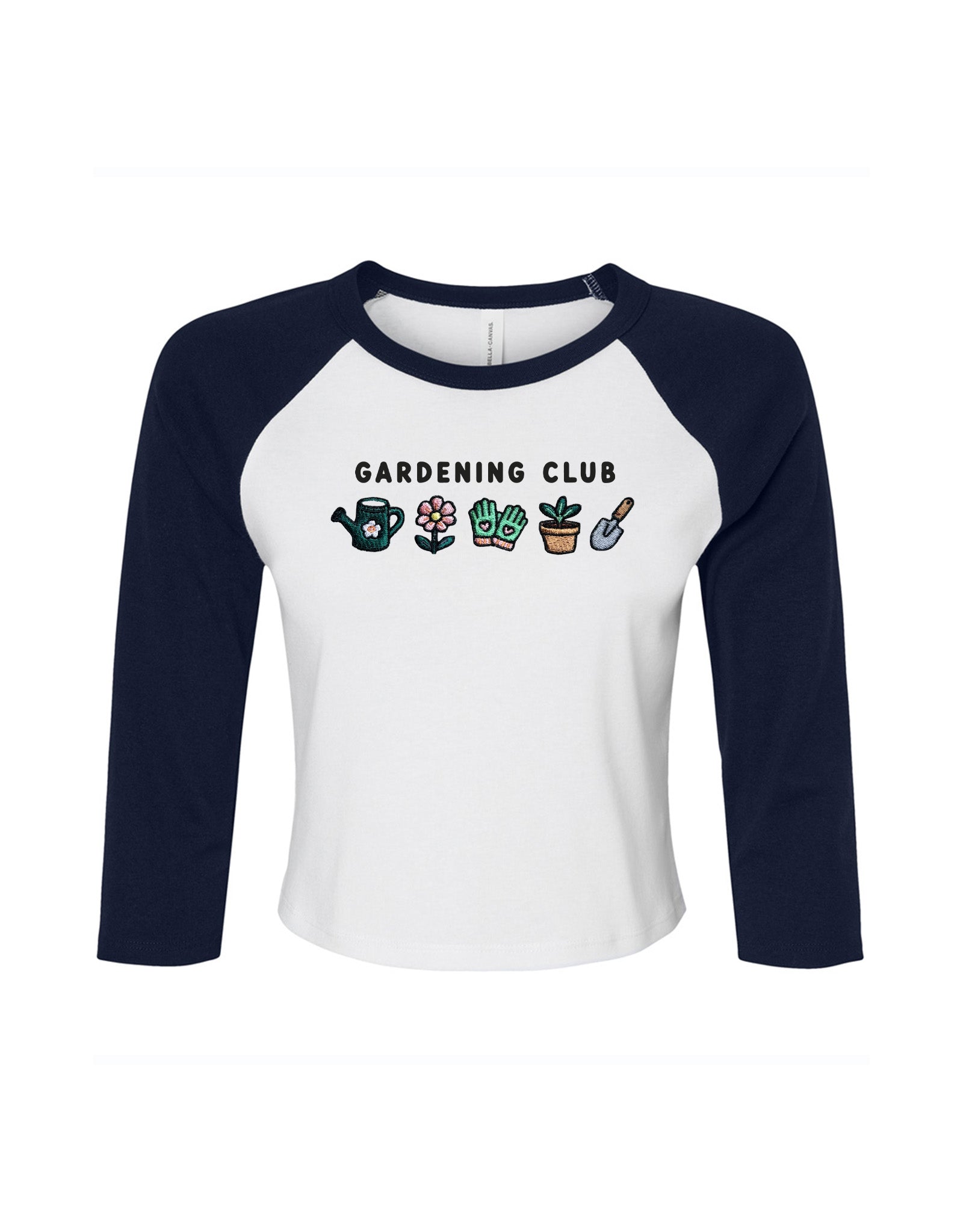 Gardening Club Embroidered Micro Rib 3/4 Sleeve Tee