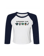 Gardening Club Embroidered Micro Rib 3/4 Sleeve Tee