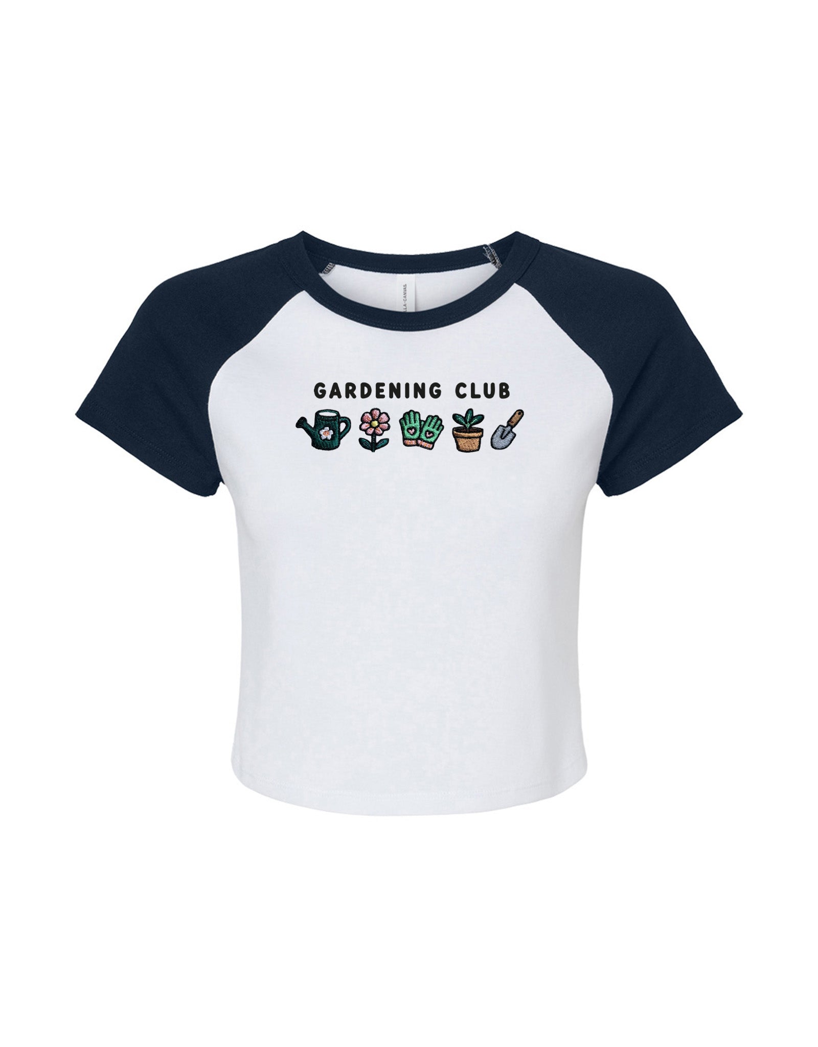 Gardening Club Embroidered Micro Rib Raglan Baby Tee