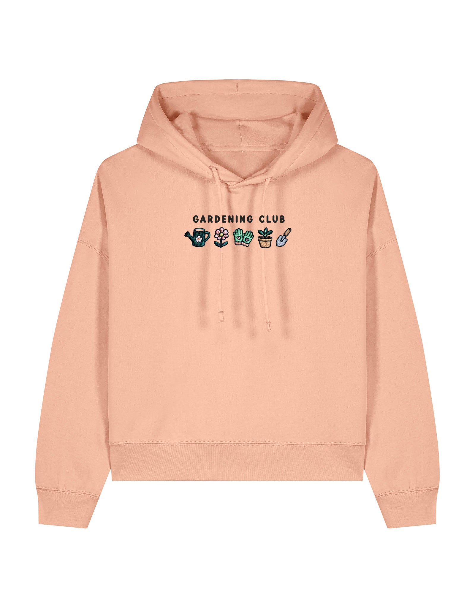 Gardening Club Embroidered Boxy Organic Cotton Hoodie
