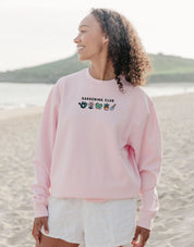 Gardening Club Embroidered Organic Cotton Sweatshirt