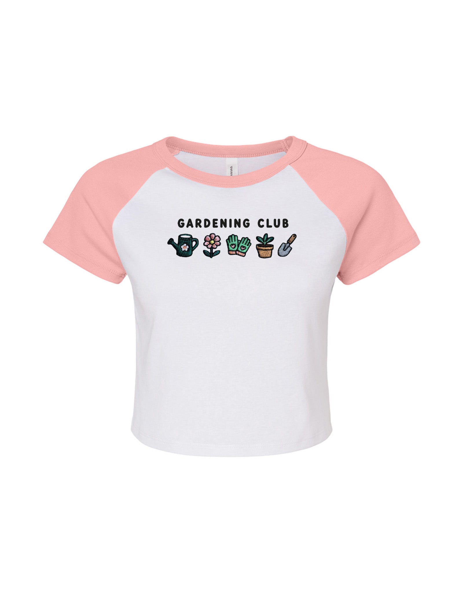 Gardening Club Embroidered Micro Rib Raglan Baby Tee