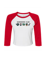 Gardening Club Embroidered Micro Rib 3/4 Sleeve Tee