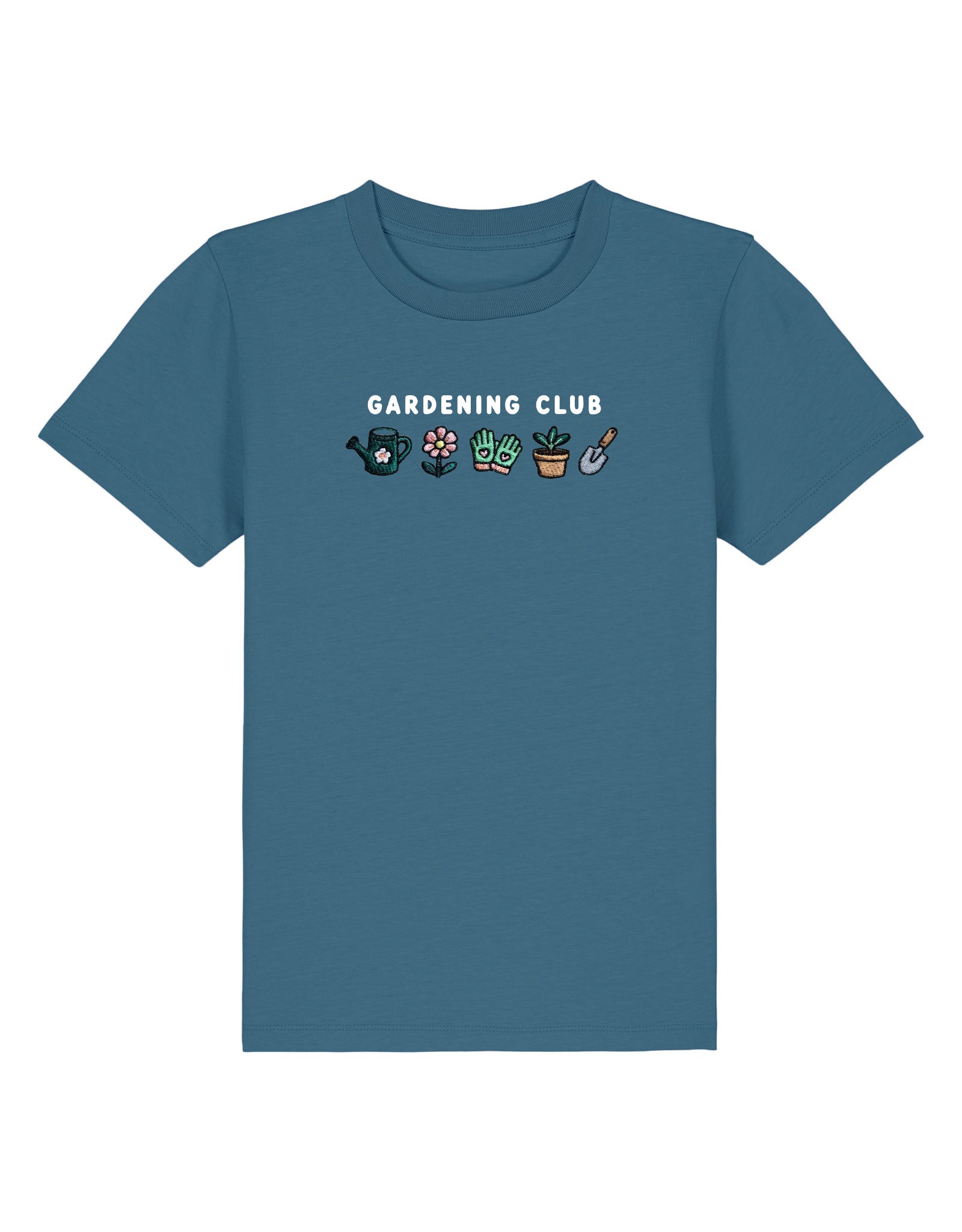 Gardening Club Embroidered Organic Cotton Childrens T-Shirt