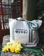 Gardening Club Embroidered Boat Bag