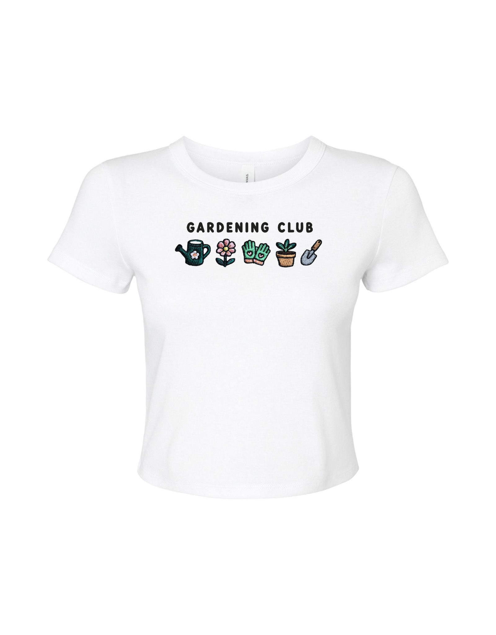 Gardening Club Embroidered Micro Rib Baby Tee