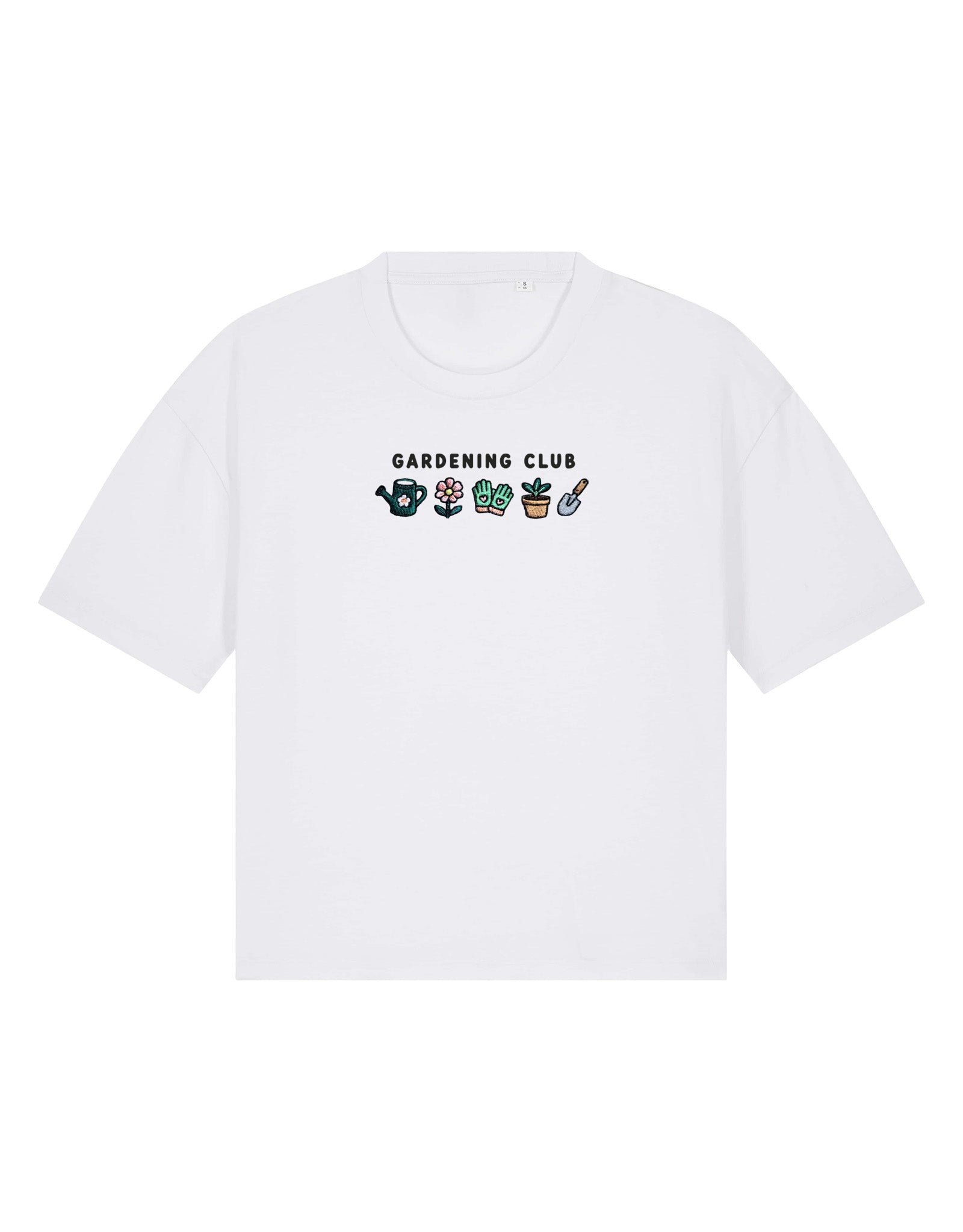 Gardening Club Embroidered Boxy Organic Cotton Tee
