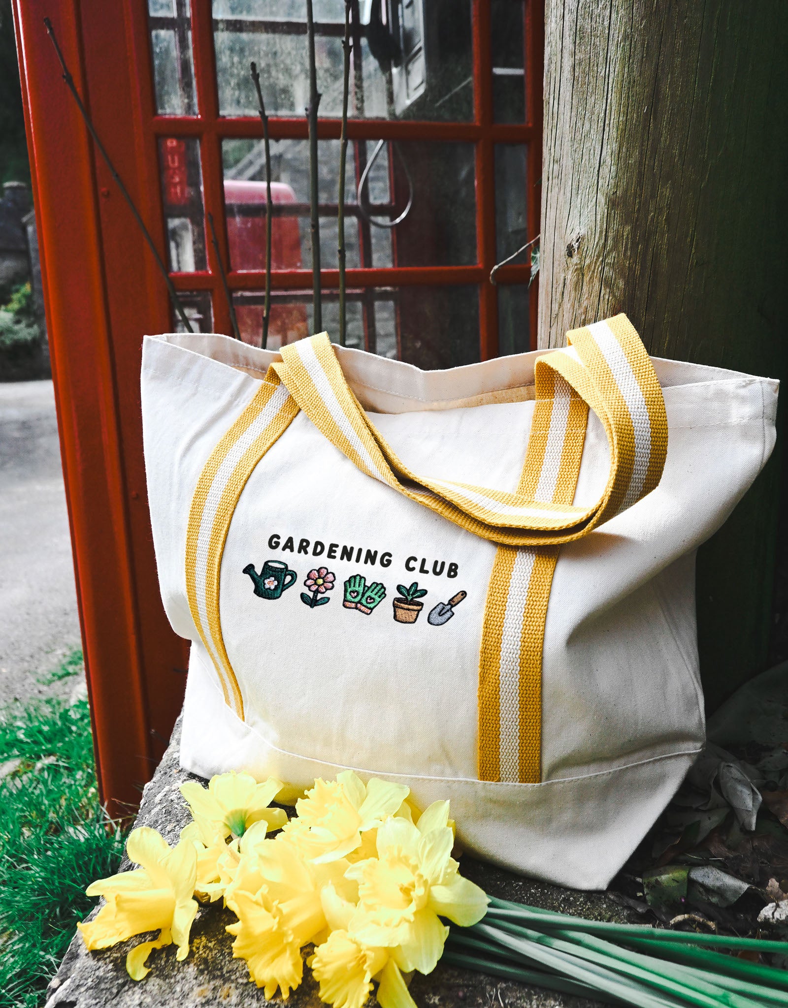Gardening Club Embroidered Boat Bag