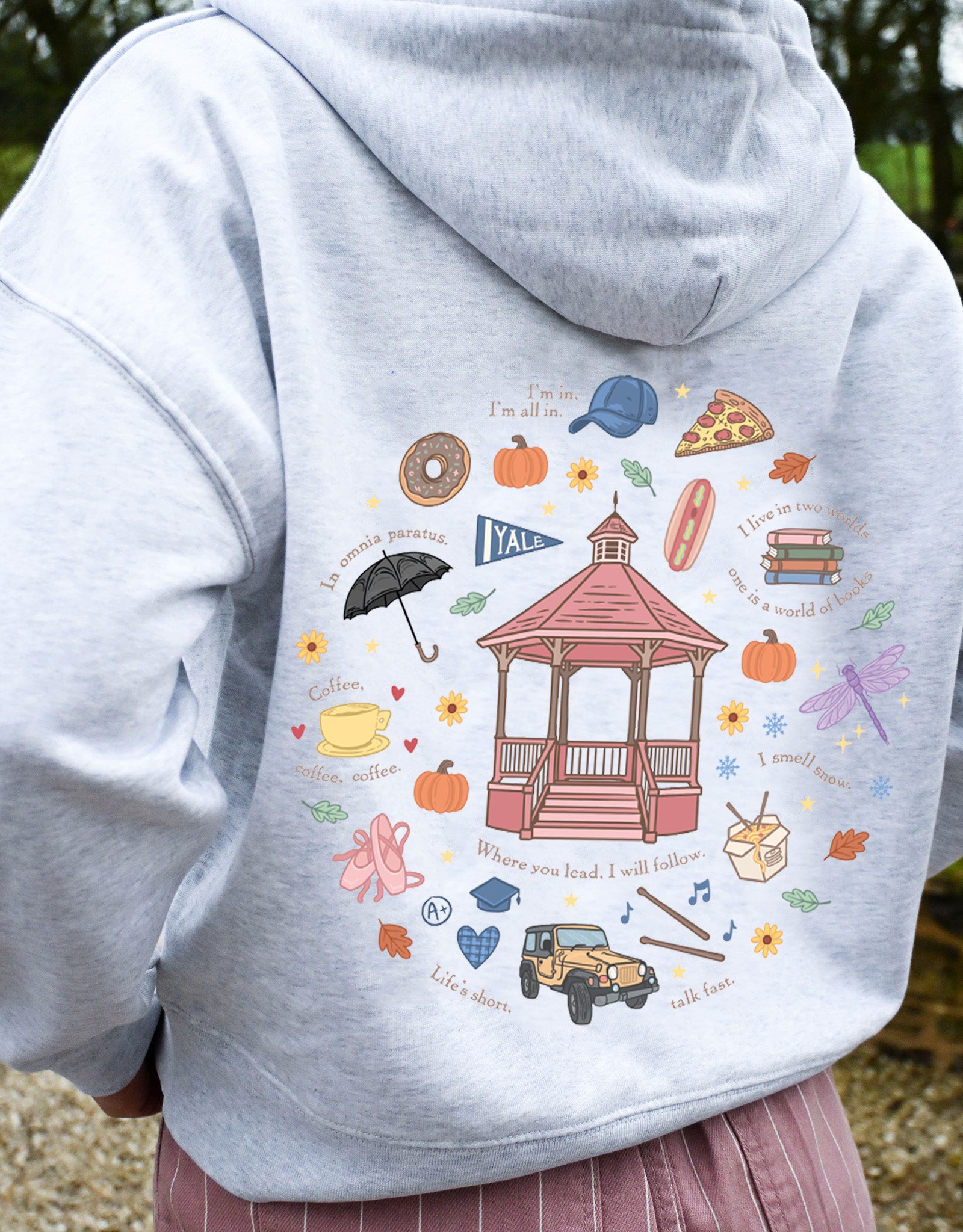 Gilmore Season Printed Boxy Organic Cotton Zip Hoodie