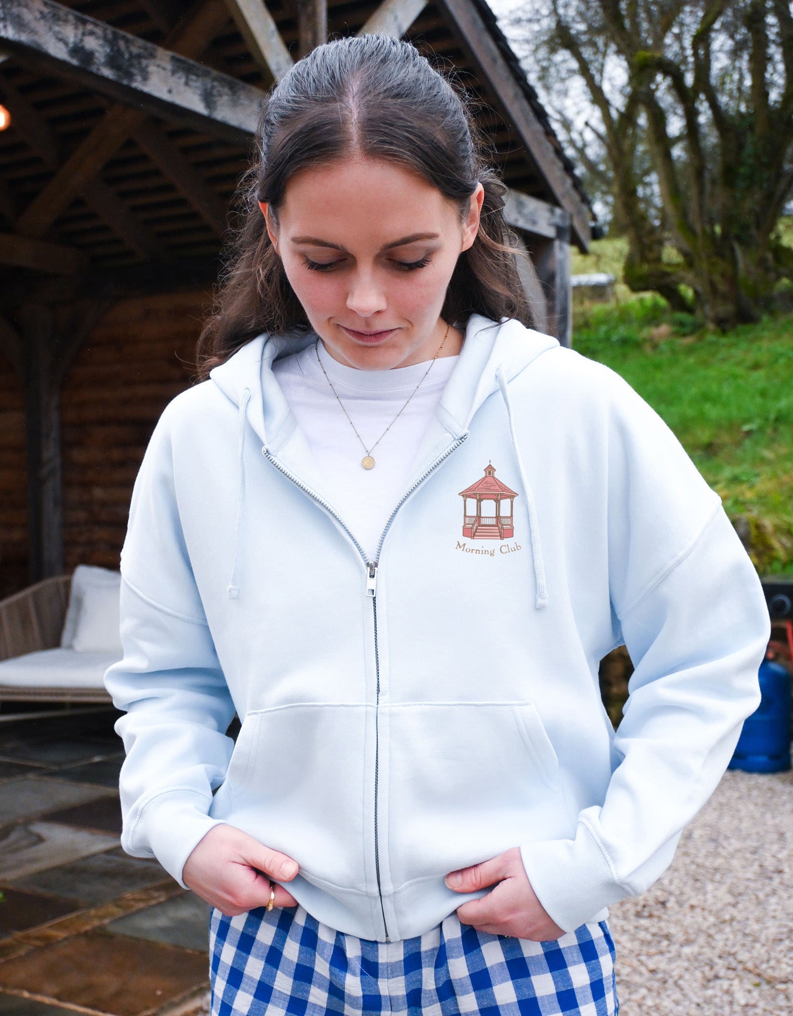 Gilmore Season Printed Boxy Organic Cotton Zip Hoodie
