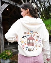 Gilmore Season Printed Boxy Organic Cotton Zip Hoodie
