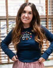 Good Chocolates Embroidered Micro Rib Long Sleeved Tee