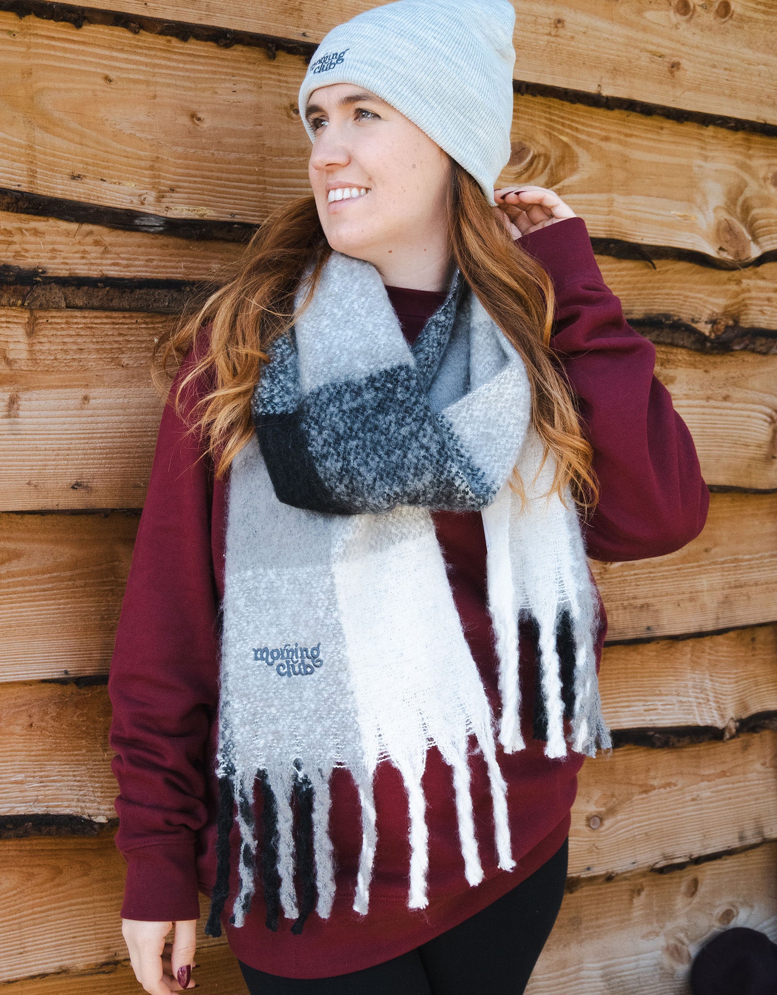 Essential Embroidered Recycled Polyester Scarf