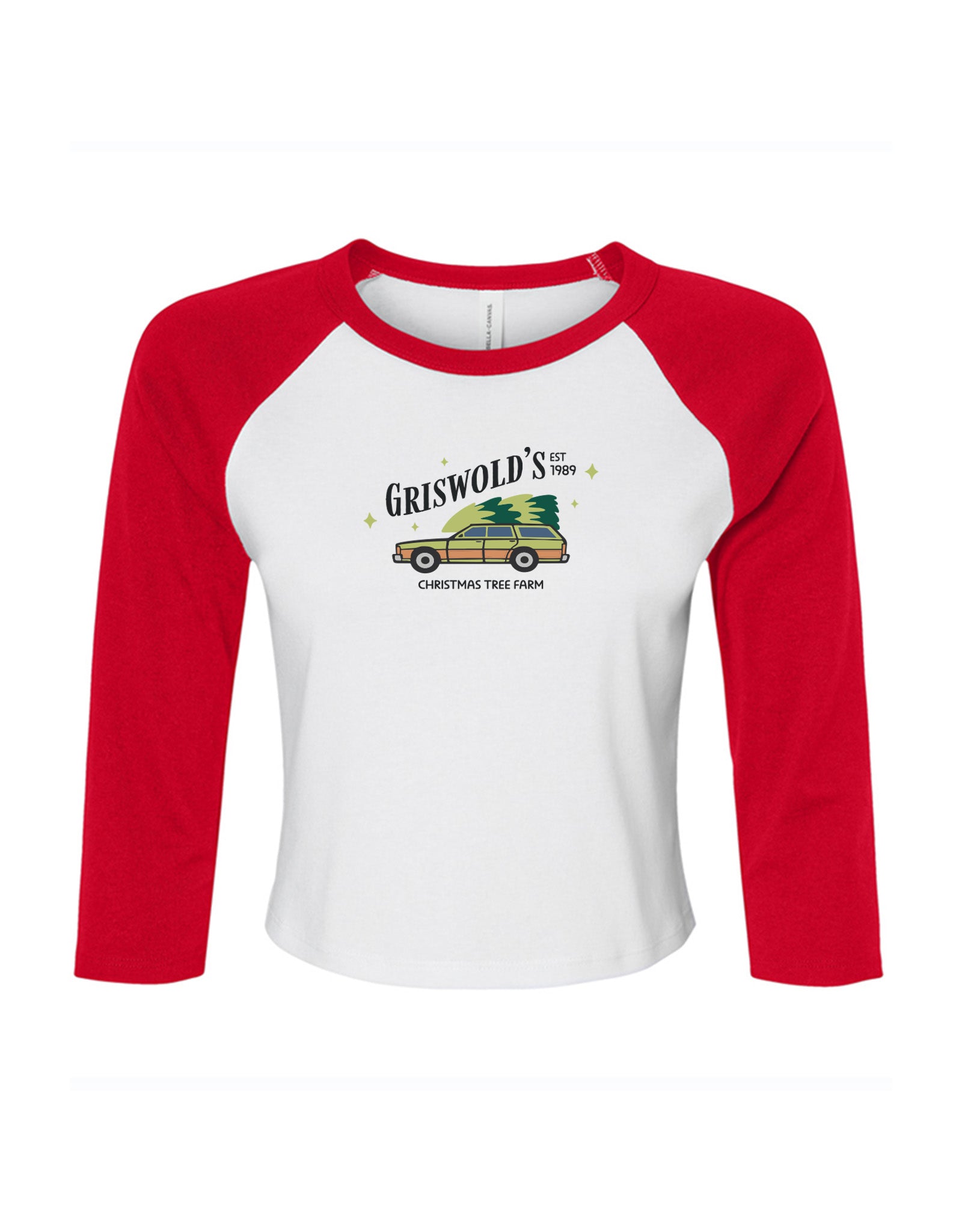 Griswolds Embroidered Micro Rib 3/4 Sleeve Tee
