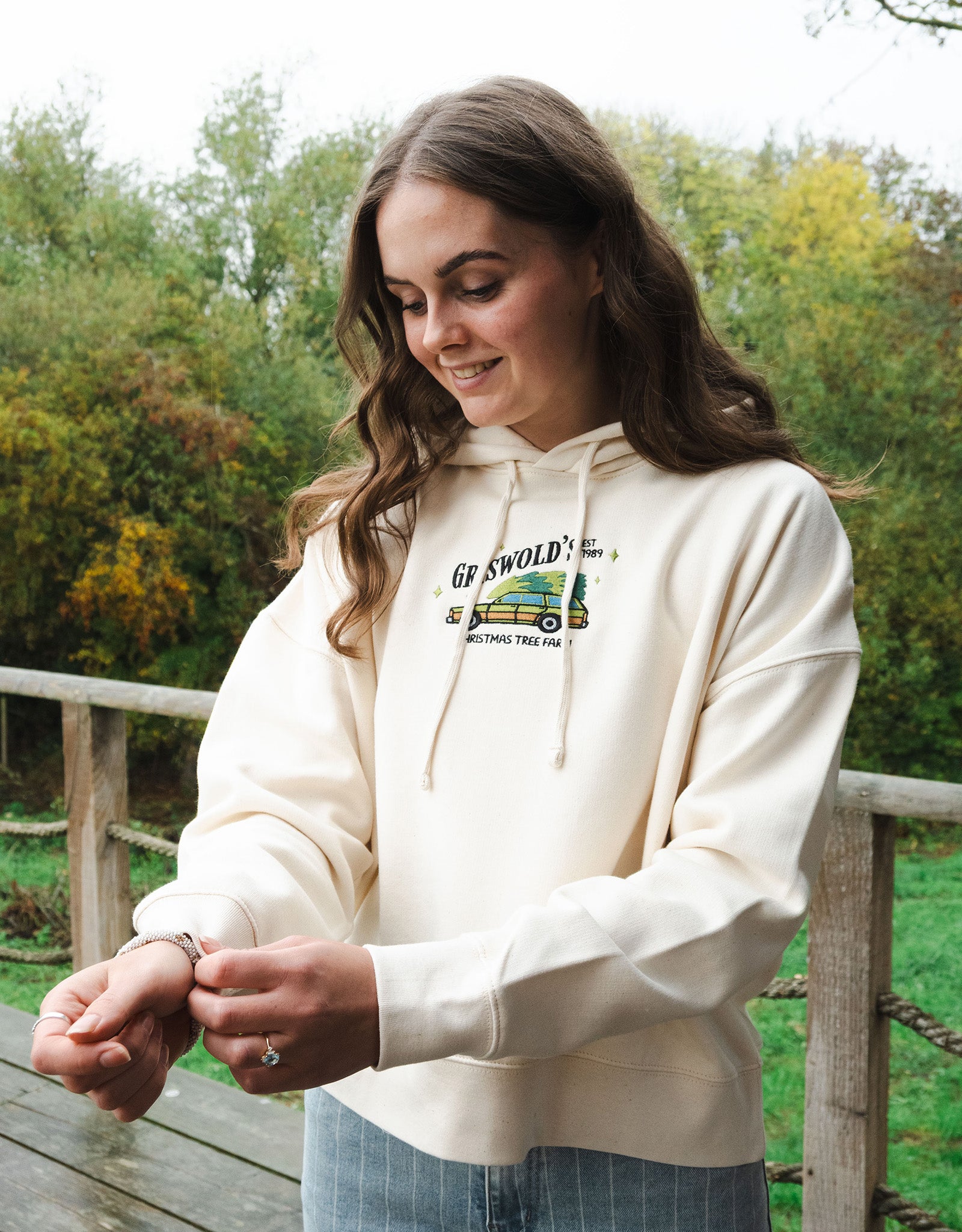 Griswolds Embroidered Boxy Organic Cotton Hoodie