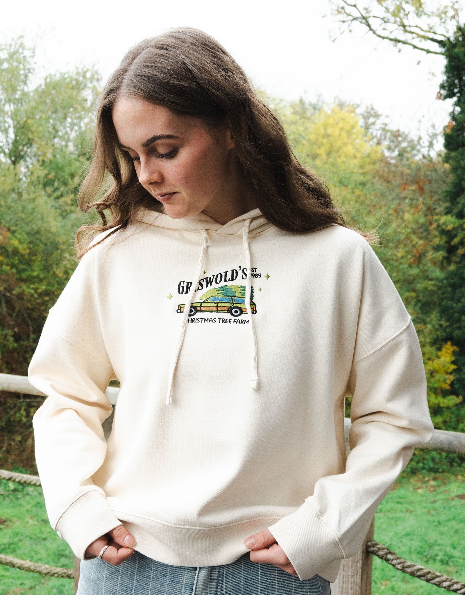 Griswolds Embroidered Boxy Organic Cotton Hoodie