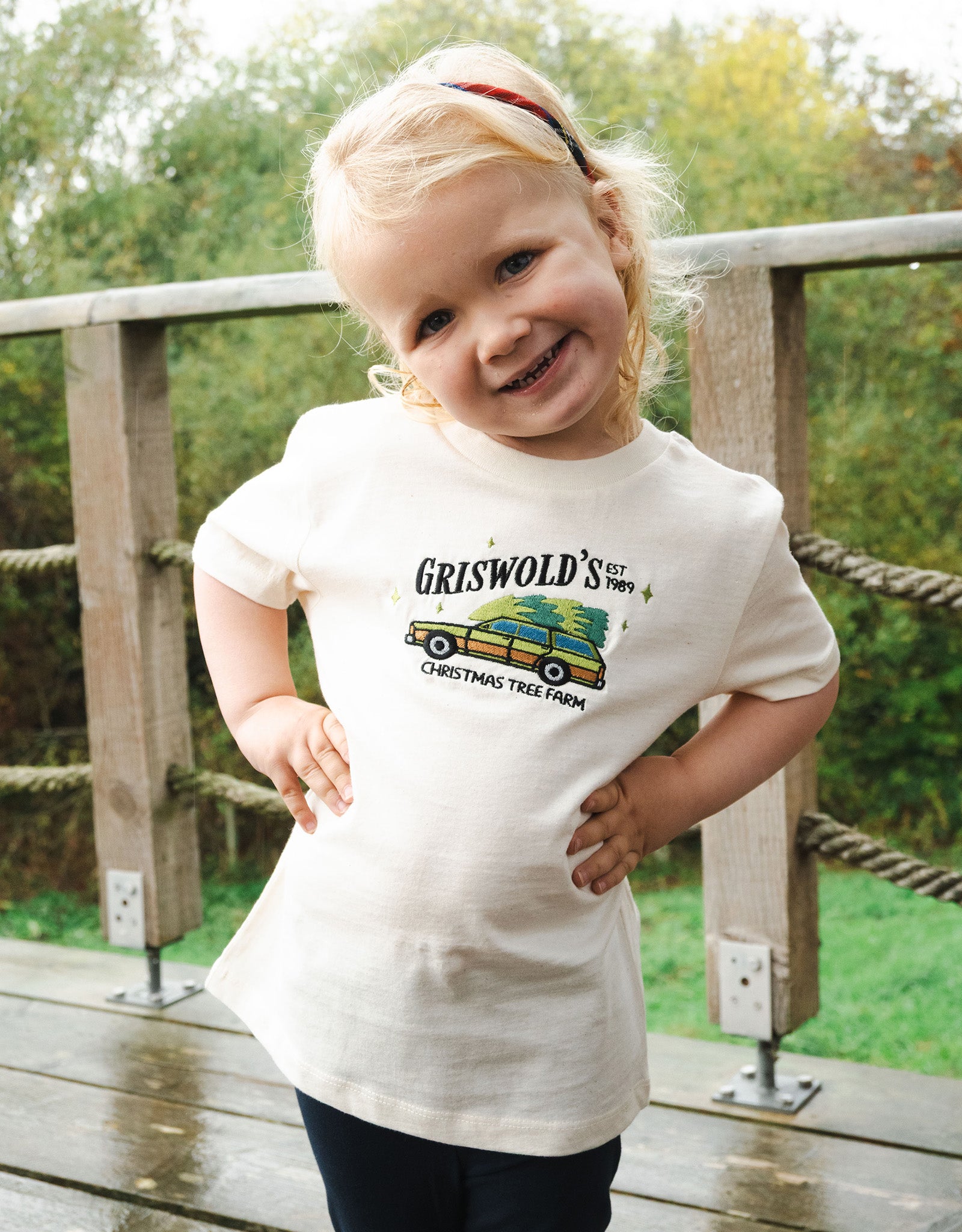 Griswolds Embroidered Organic Cotton Childrens T-Shirt