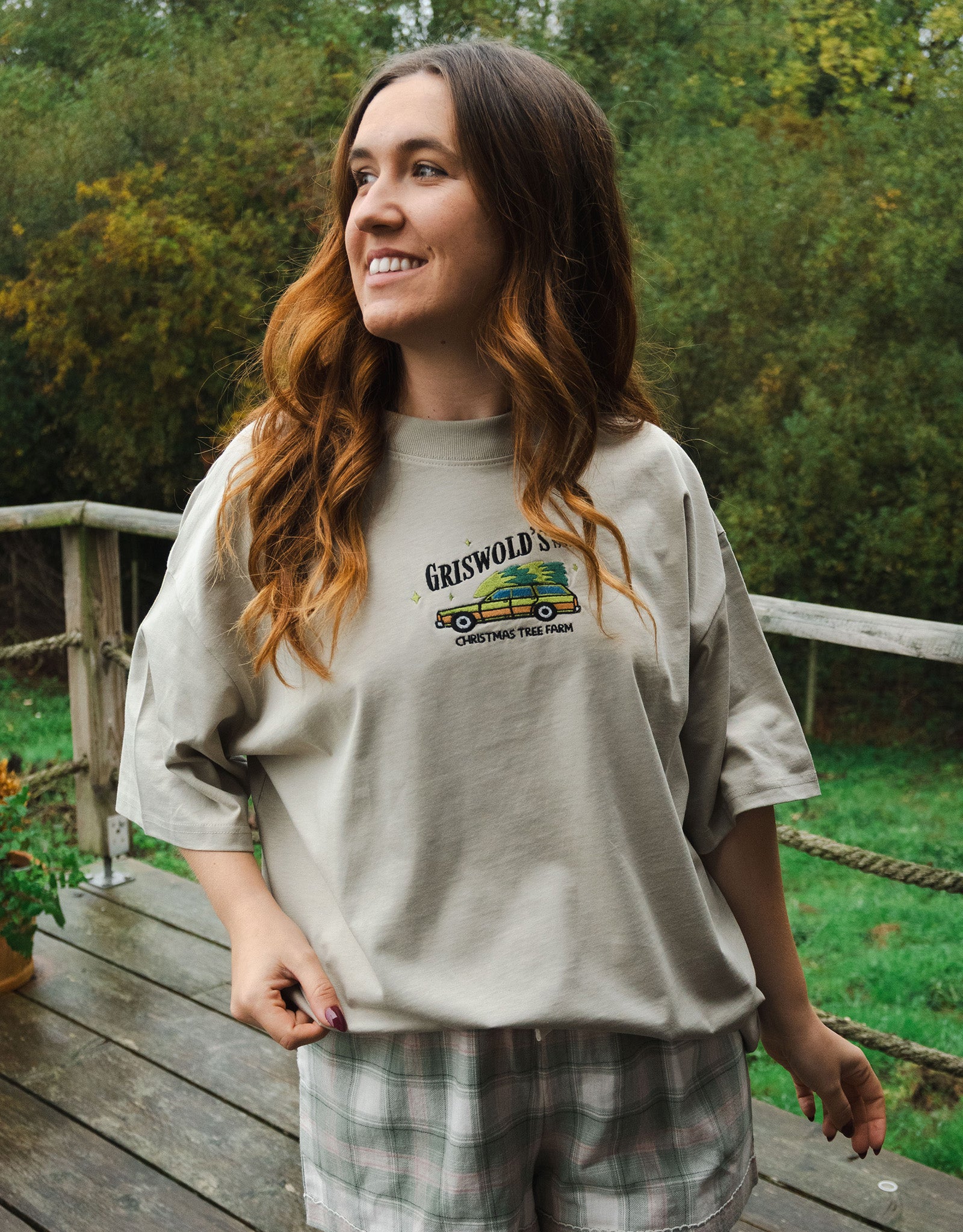 Griswolds Embroidered Oversized Organic Cotton Tee