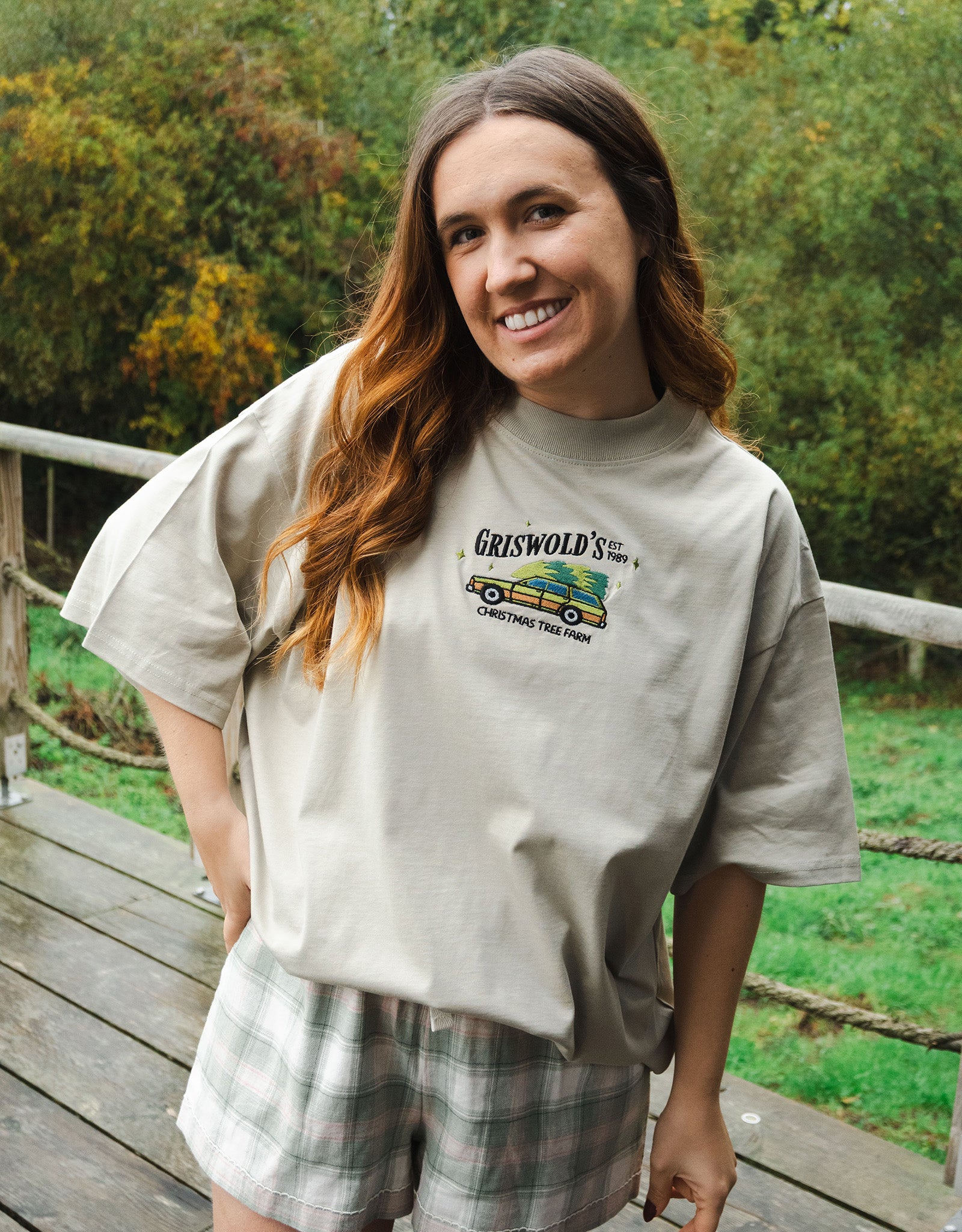 Griswolds Embroidered Oversized Organic Cotton Tee