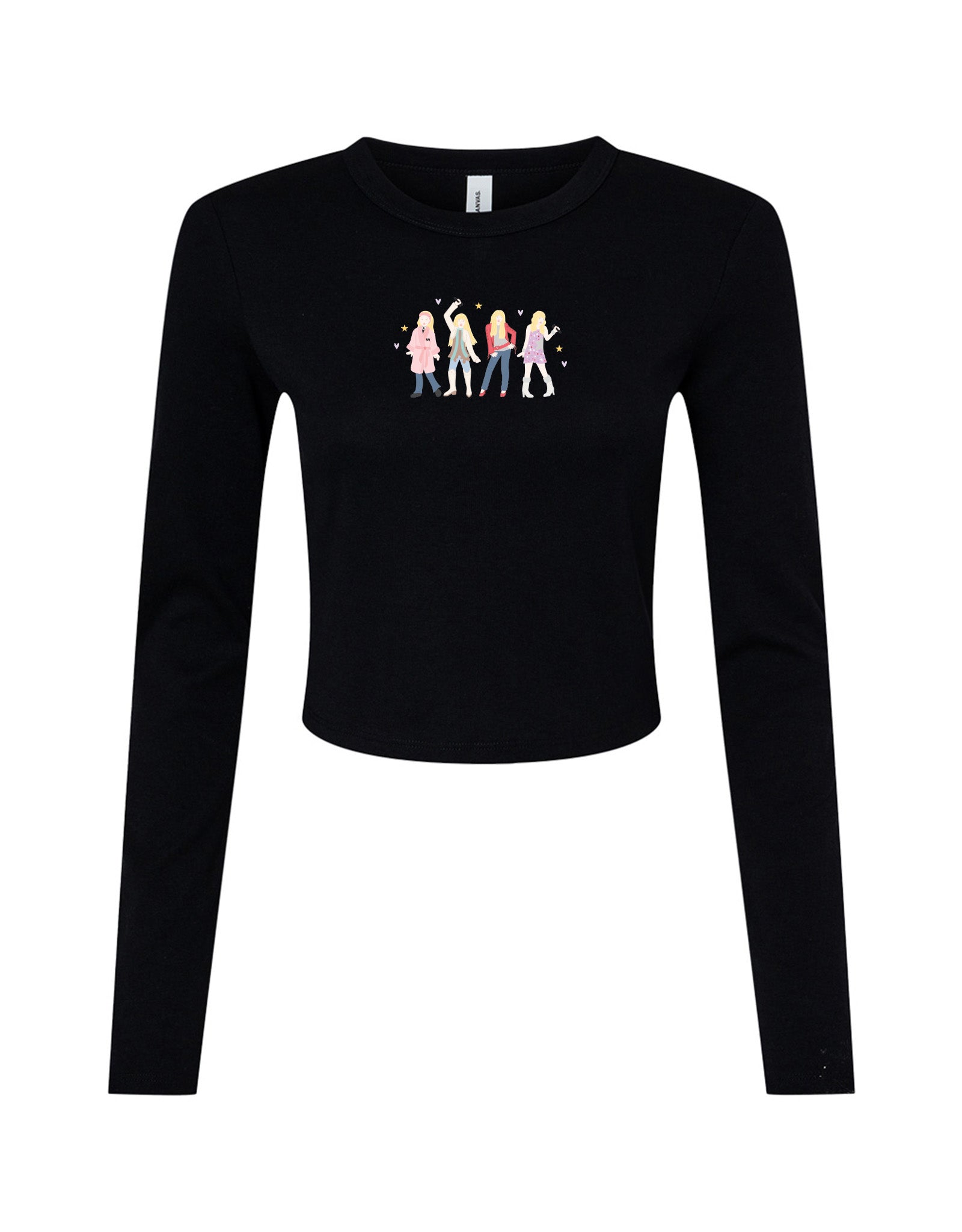 Hannah Eras Embroidered Micro Rib Long Sleeved Tee