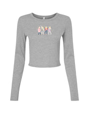 Hannah Eras Embroidered Micro Rib Long Sleeved Tee