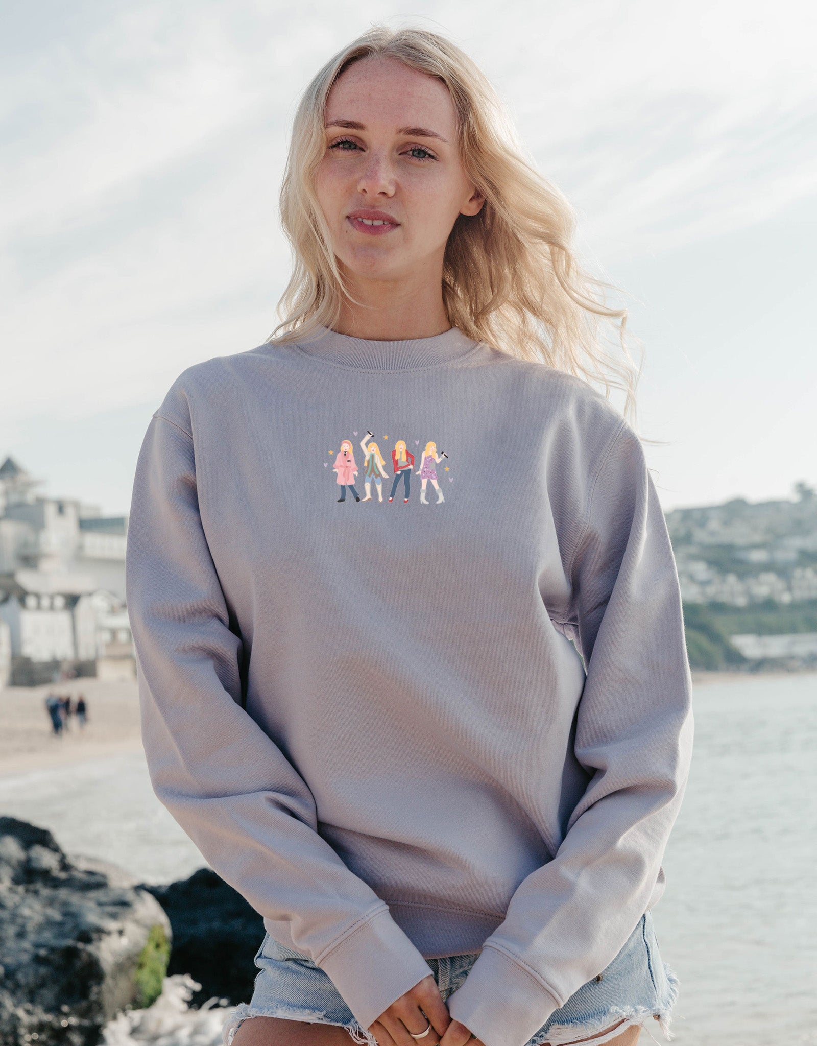 Hannah Eras Embroidered Organic Cotton Sweatshirt