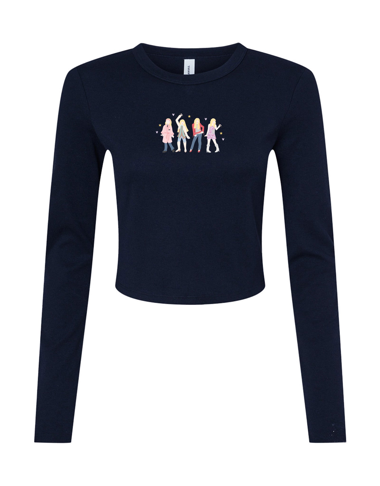 Hannah Eras Embroidered Micro Rib Long Sleeved Tee