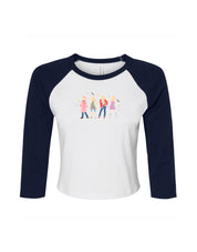 Hannah Eras Embroidered Micro Rib 3/4 Sleeve Tee