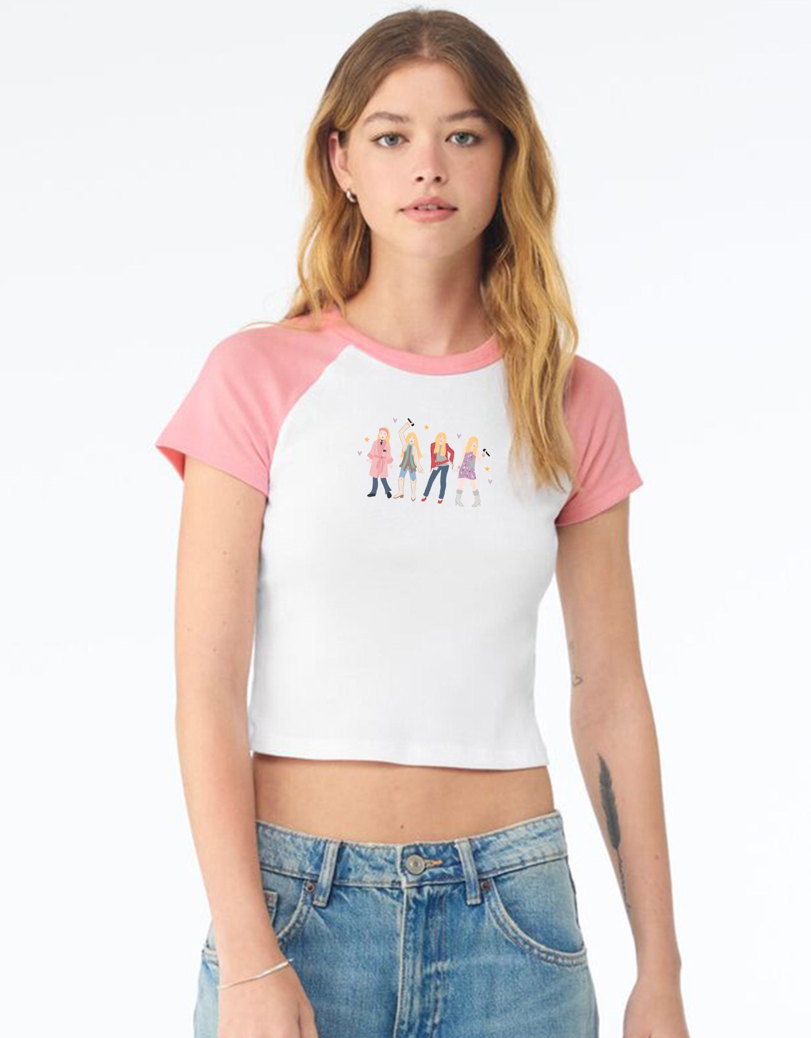 Hannah Eras Embroidered Micro Rib Raglan Baby Tee