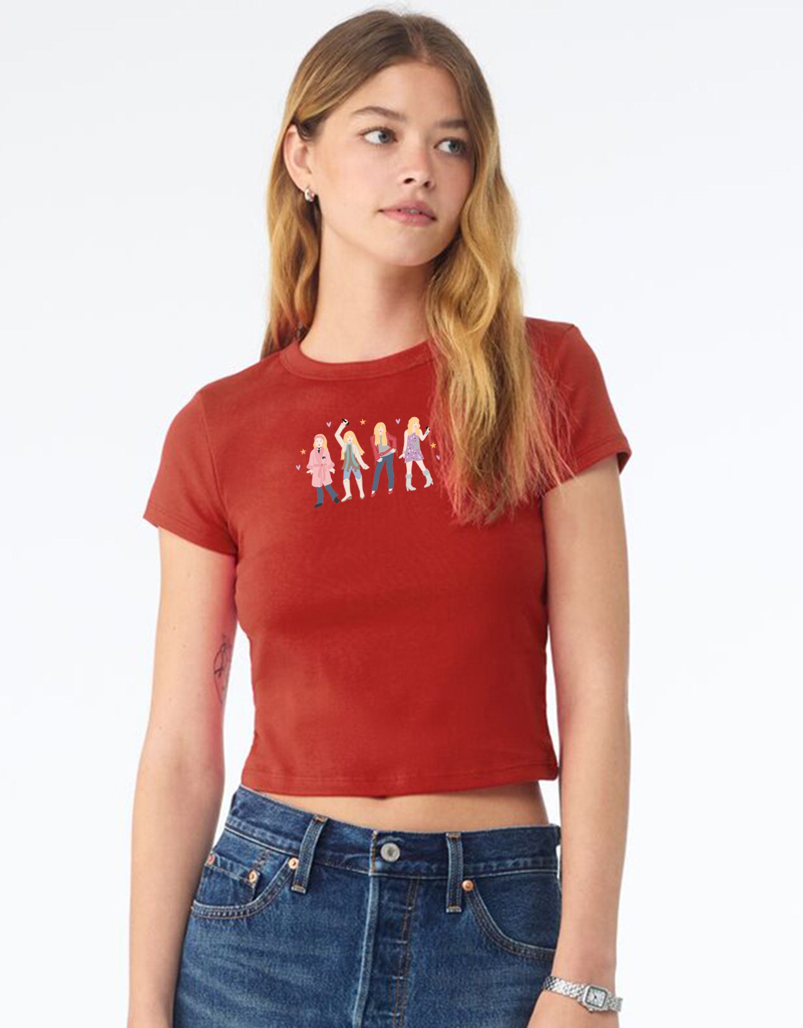 Hannah Eras Embroidered Micro Rib Baby Tee