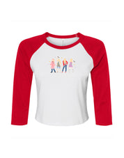 Hannah Eras Embroidered Micro Rib 3/4 Sleeve Tee